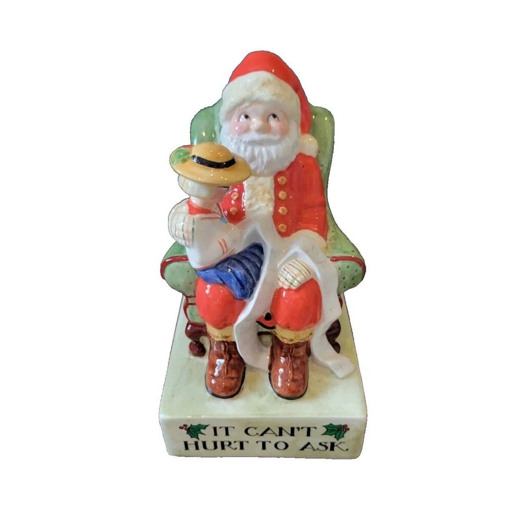 Mary Engelbreit Christmas Santa & Estelle It Cant Hurt To Ask Ceramic Figurine